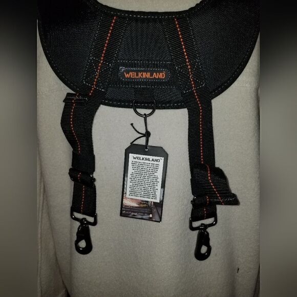WELKINLAND  Heavy Duty Suspenders Black Harness Carpentry - Picture 9 of 12